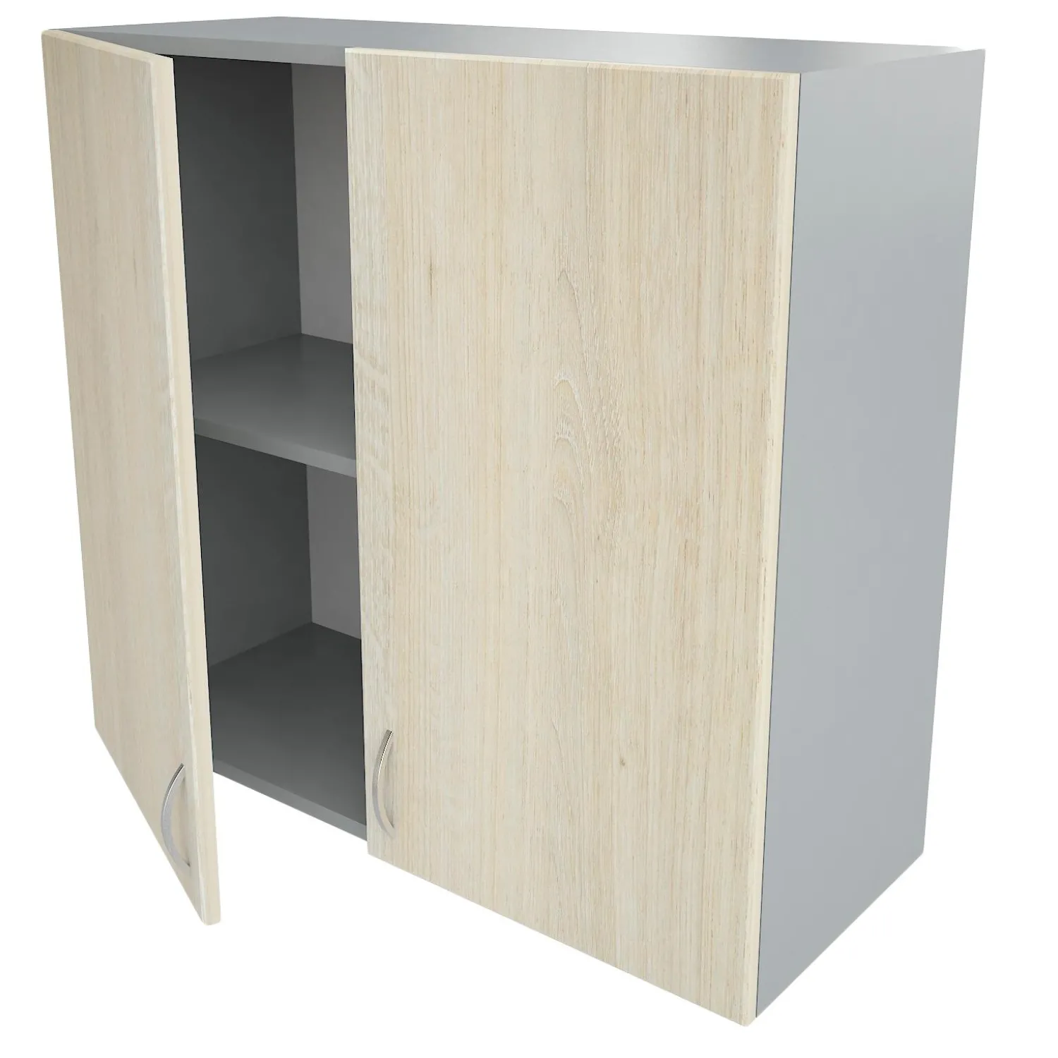 Шкаф КМ_Ринг навесной 80см с 2 дв. светлый дуб шамони/серый - фото 2