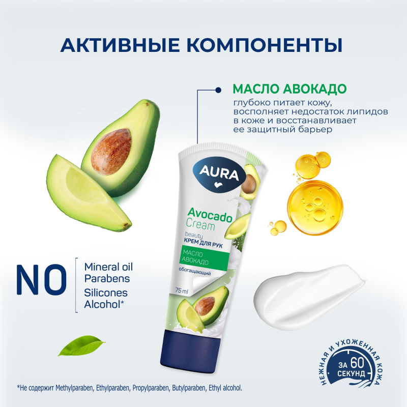 Крем для рук AURA BEAUTY обогащающий 75мл 10067 - фото 5