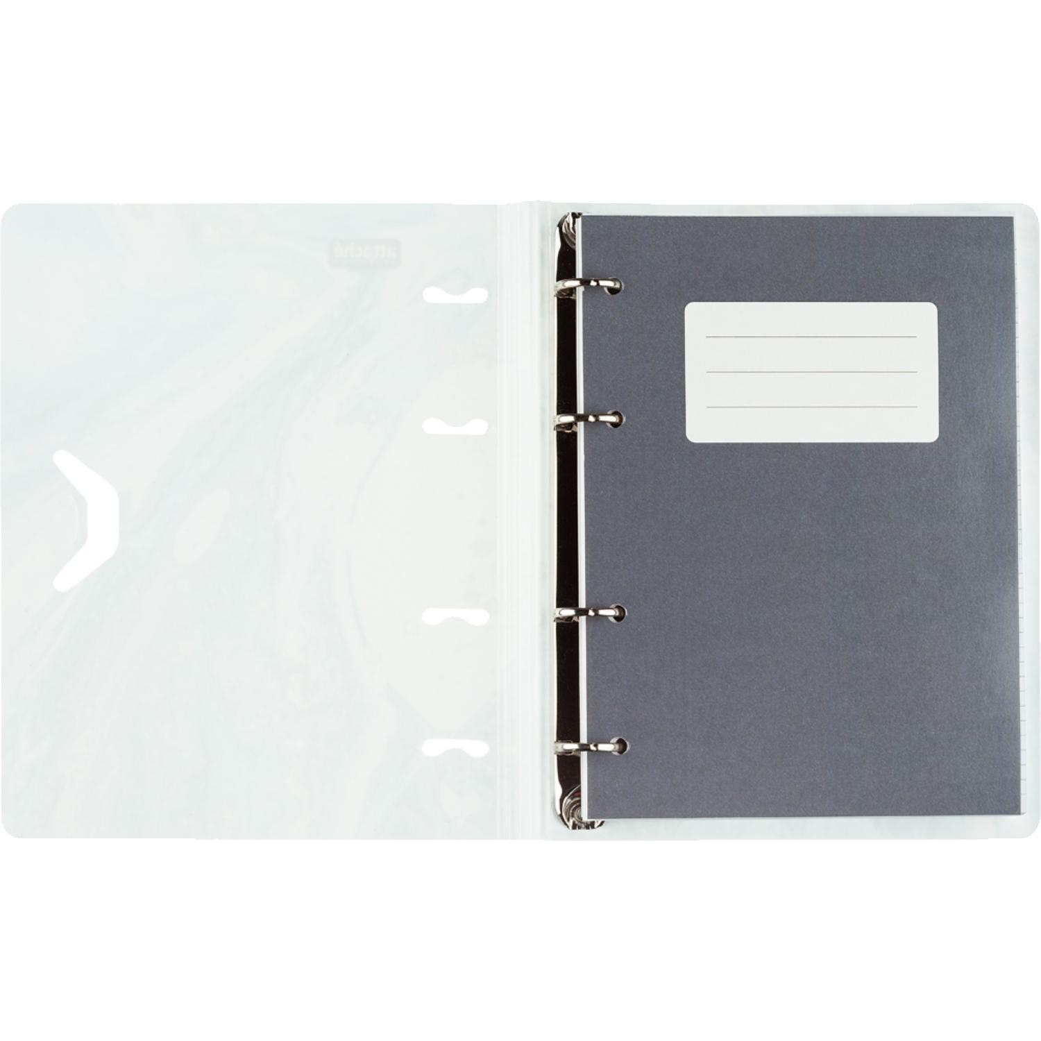 Бизнес-тетрадь А5,120л кольц/смен.бл,кл.Attache Selection Fluid Серо-Голуб - фото 2