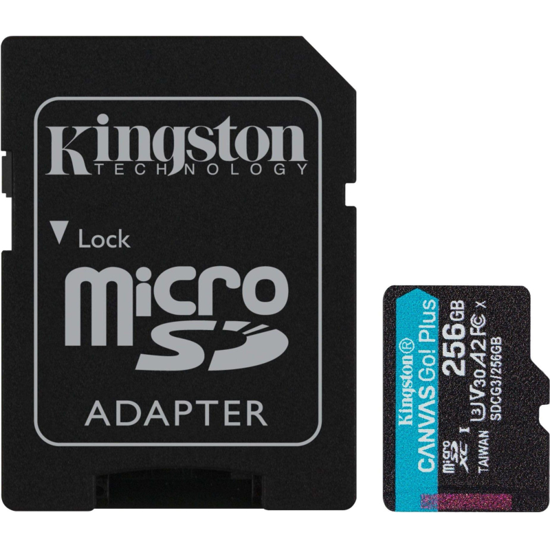 Карта памяти Kingston Canvas Go! Plus microSDXC UHS-I Cl10 +ад, SDCG3/256Gb - фото 1