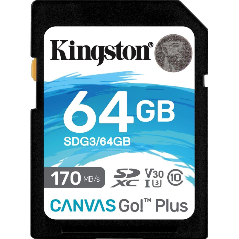 Карта памяти Kingston Canvas Go! Plus SDXC UHS-I Cl10, SDG3/64Gb - фото 1