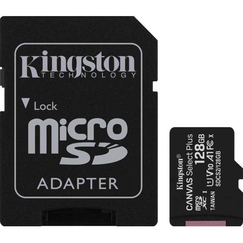 Карта памяти Kingston Canvas Select Plus microSDXC UHS-I +ад, SDCS2/128GB - фото 1