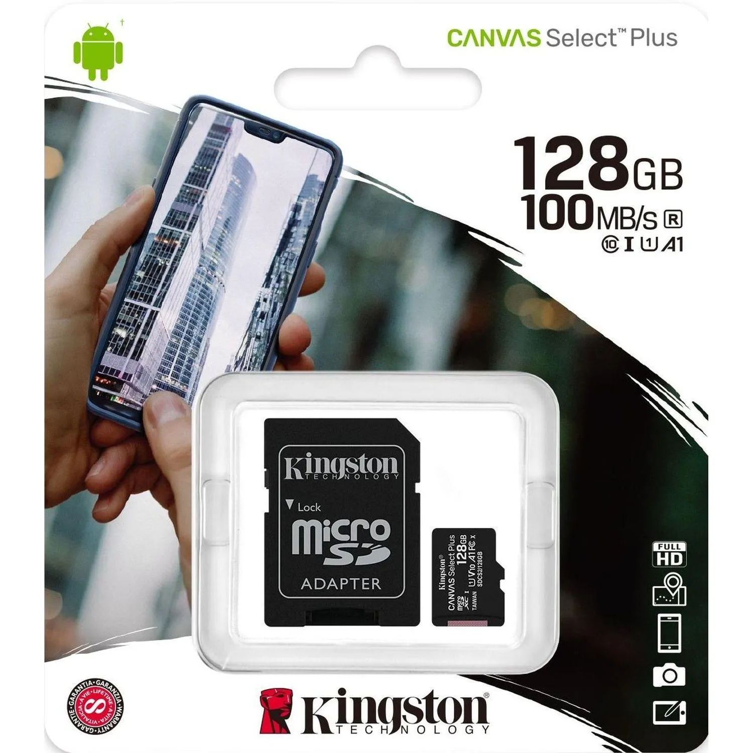 Карта памяти Kingston Canvas Select Plus microSDXC UHS-I +ад, SDCS2/128GB - фото 3