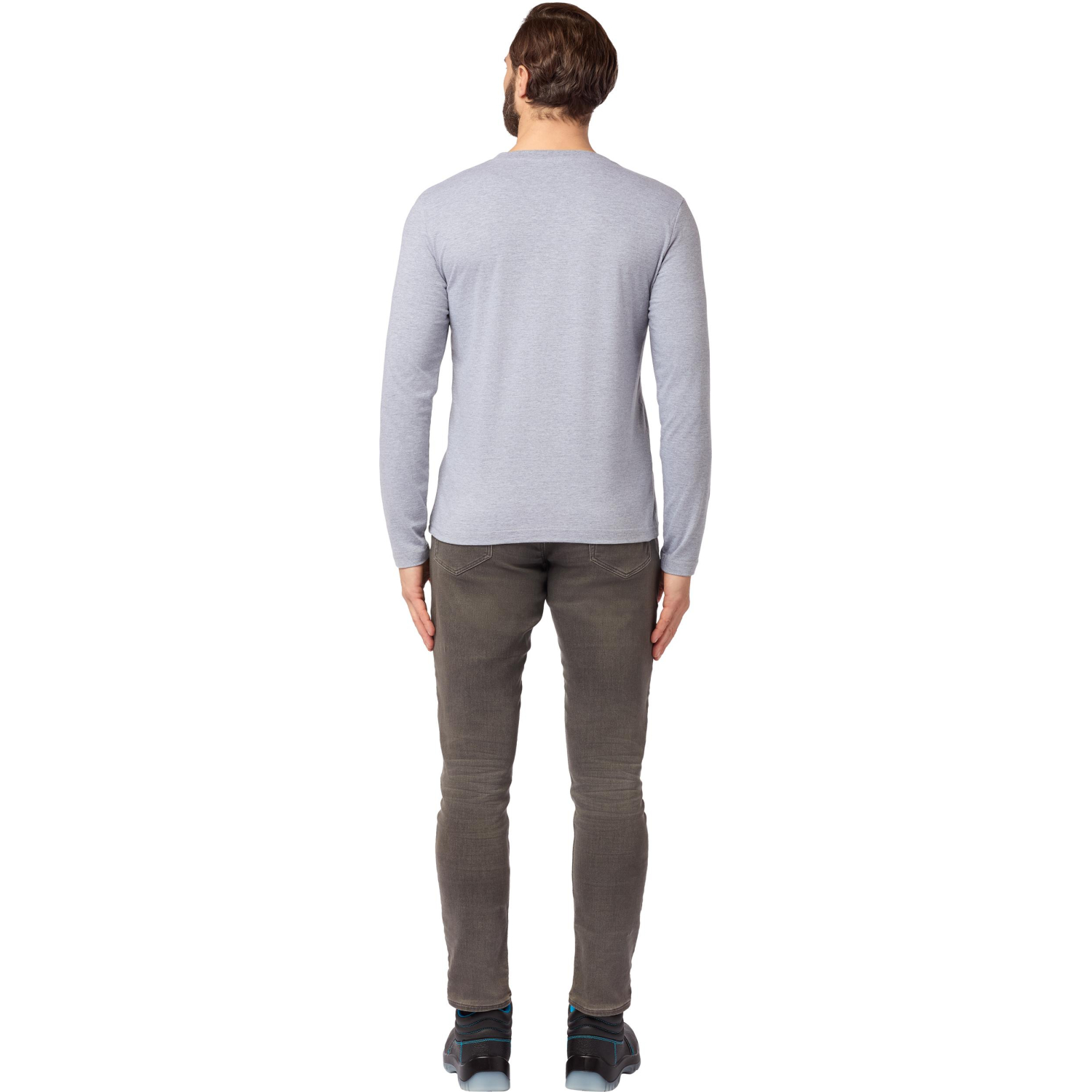 Футболка (160 г.) с длинным рукавом сер.(XXL) - фото 3