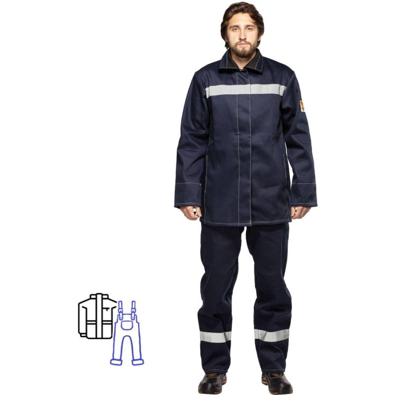 Костюм сварщика усиленый 100% х/б 450 г/м2 (модель КСТ06) (р.48-50) 182-188 - фото 1