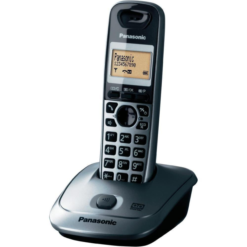Радиотелефон Dect Panasonic KX-TG2521RUT темно-сер метал (KX-TG2521RUT) - фото 1