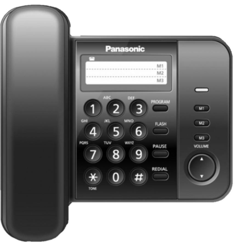 Телефон проводной Panasonic KX-TS2352RUB чер(KX-TS2352RUB) - фото 1