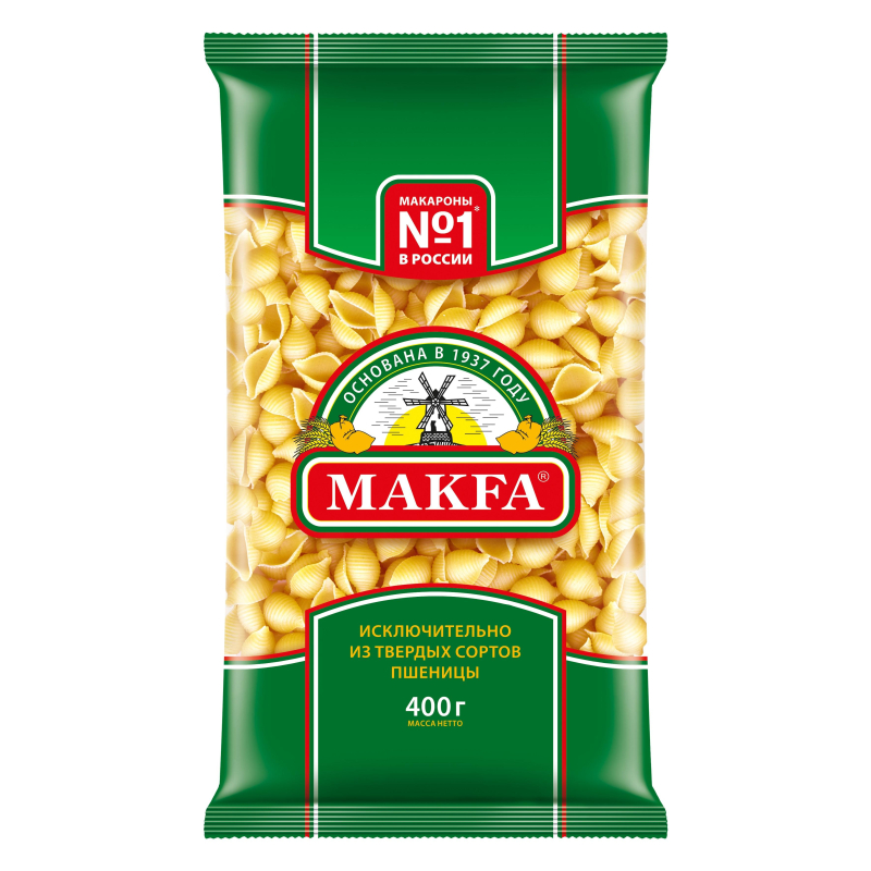 Макароны Макфа  Ракушки группы А в/с, 400 г - фото 2