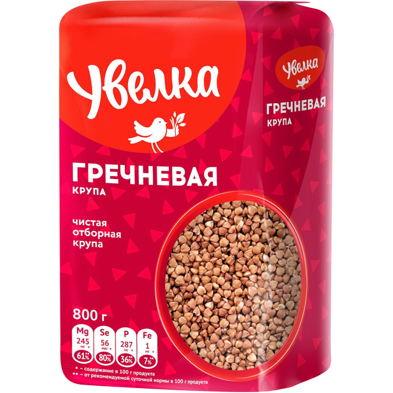 Гречка крупа Увелка ядрица отборная Экстра, 800 г - фото 1