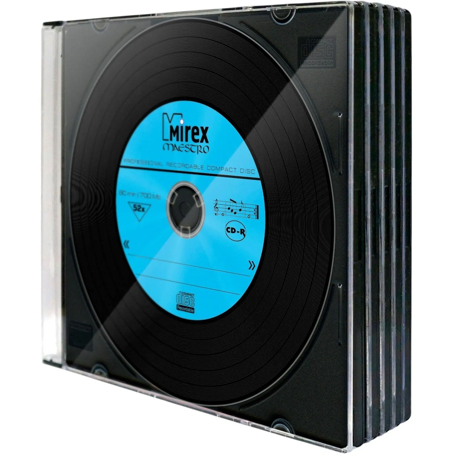 Носители информации CD-R, 52x, Mirex Maestro, Slim/5, UL120120A8F - фото 2