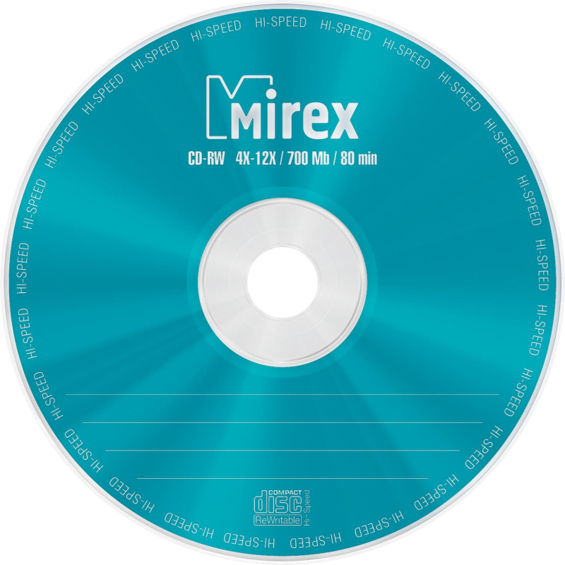 Носители информации CD-RW, 4x-12x, Mirex, Cake/10, UL121002A8L - фото 1