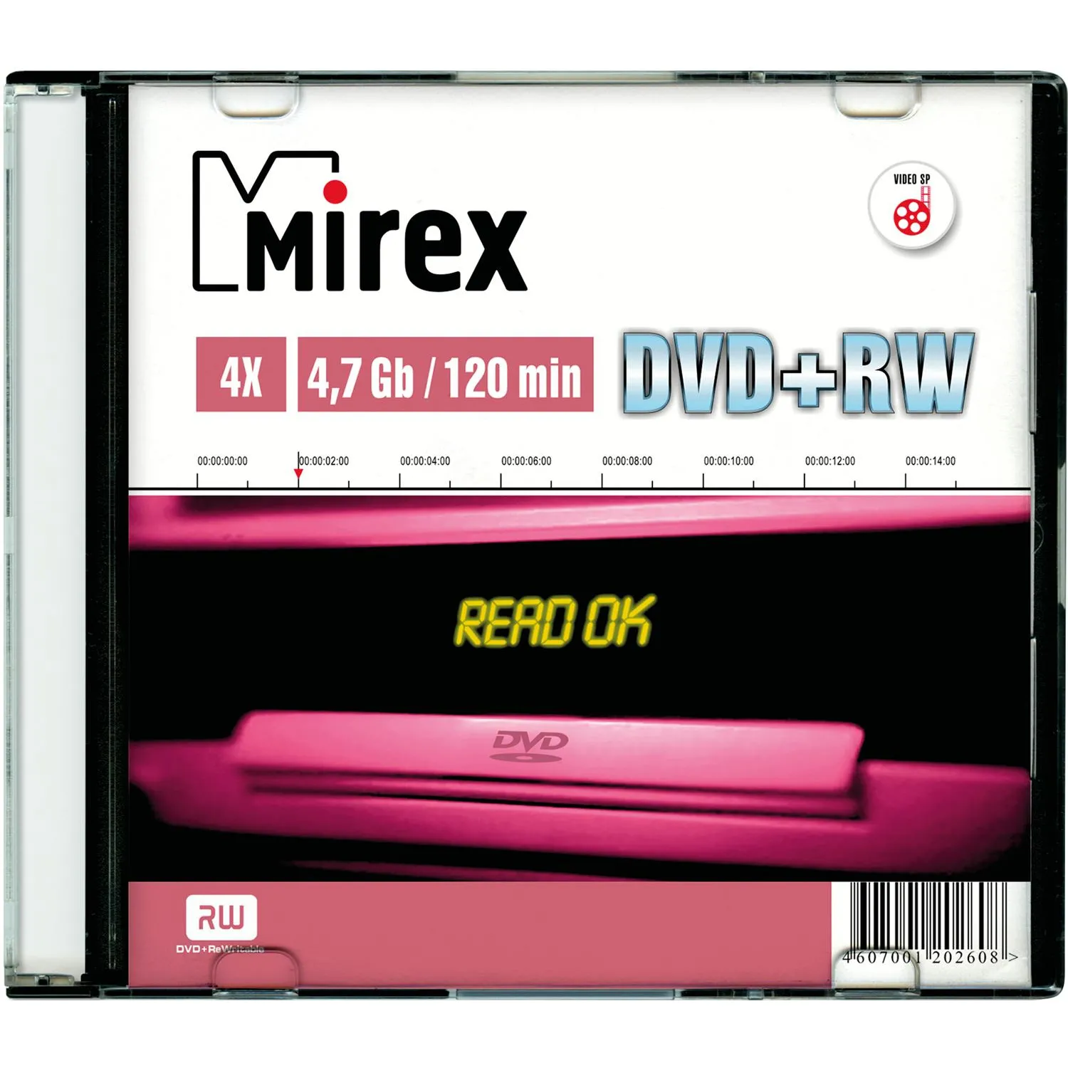 Носители информации DVD+RW, 4x, Mirex, Slim/1, UL130022A4S - фото 2