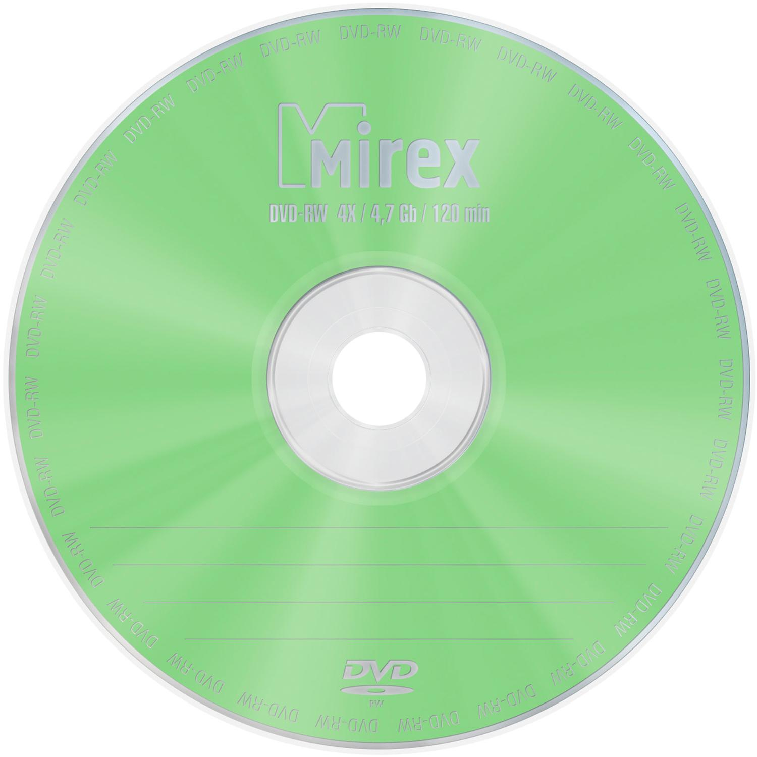 Носители информации DVD-RW, 4x, Mirex, Cake/25, UL130032A4M - фото 1