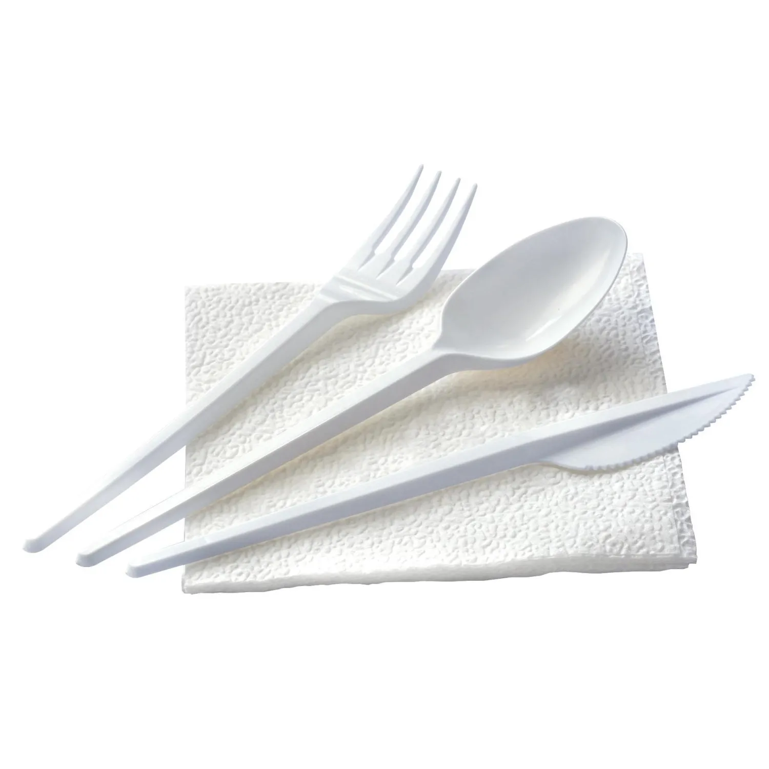 Набор одноразовой посуды, №4 (вилка, ложка ст., нож, салфетка) 200шт/уп Набор одноразовой посуды, №4 (вилка, ложка ст., нож, салфетка) 200шт/уп - фото 2