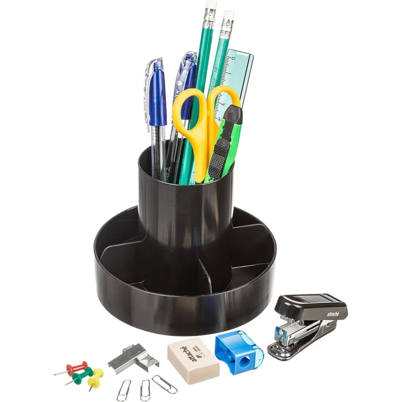 Набор настольный Attache Economy 14 предметов черный 5 отделений Набор настольный Attache Economy 14 предметов черный 5 отделений - фото 1