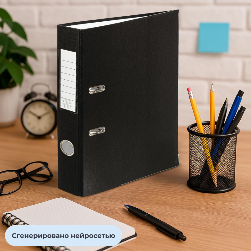 Папка-регистратор 50 мм ПБП1 черный с мет.уголком - фото 11