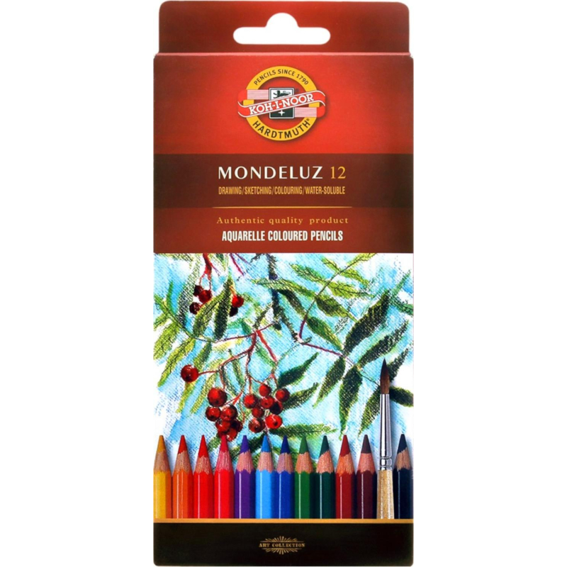 Карандаши акварельные KOH-I-NOOR MONDELUZ 12 цветов, шестигр, 3716/12 - фото 1