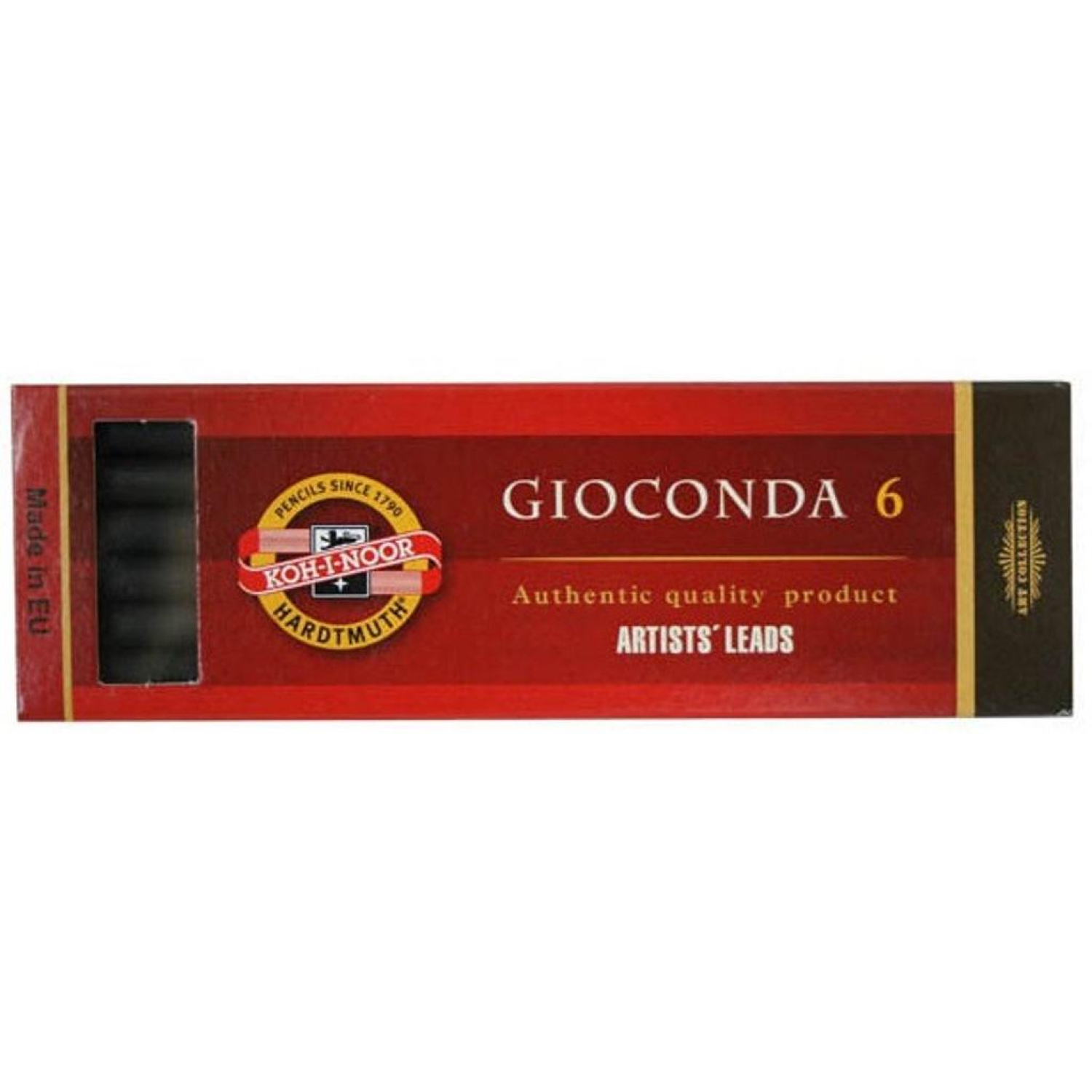 Уголь для рисования KOH-I-NOOR, GIOCONDA,кругл, черный цв.,6 шт в уп 8673/2 - фото 1