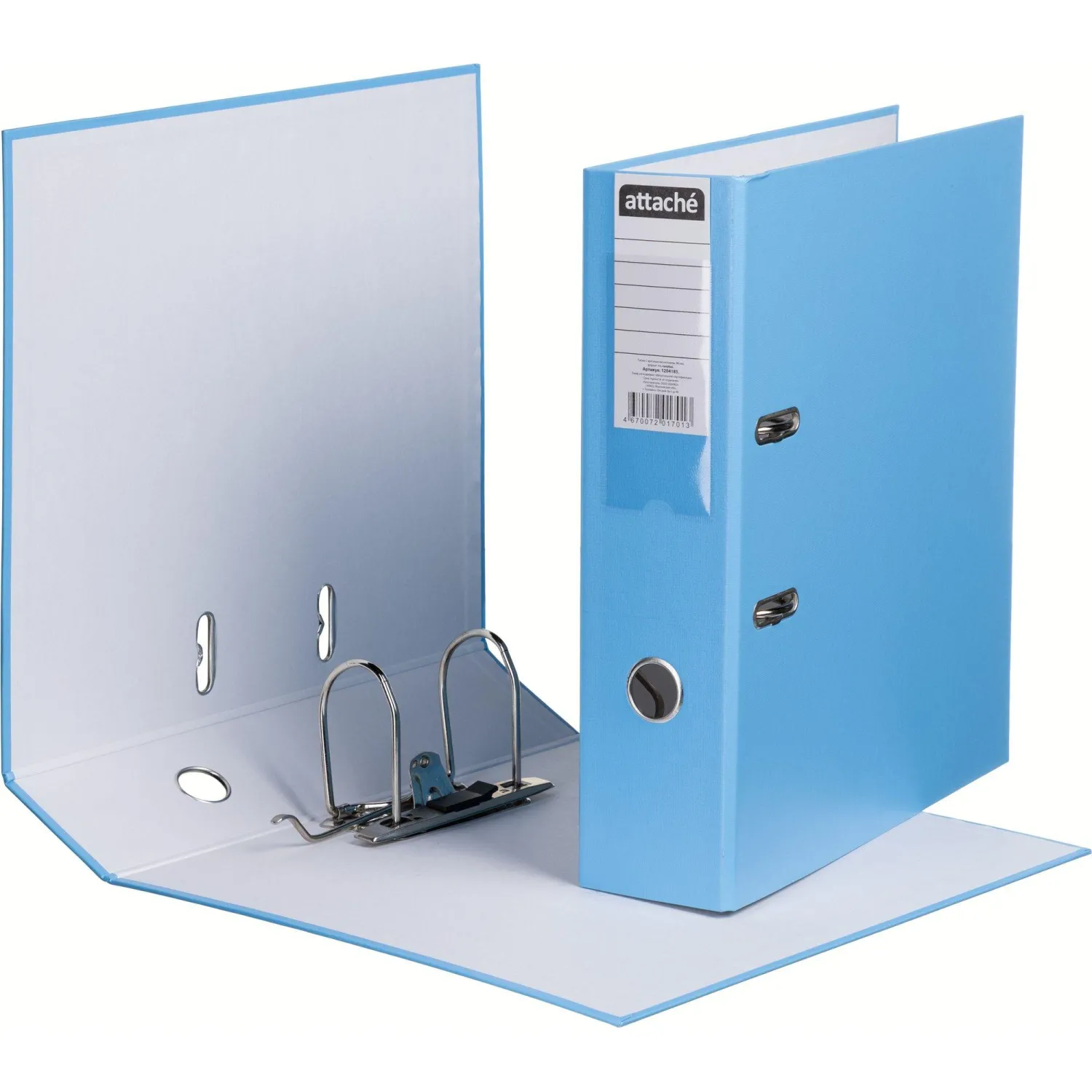 Папка-регистратор ,80 мм Attache Экономи, голубой, ПБП1,карм.кор - фото 4