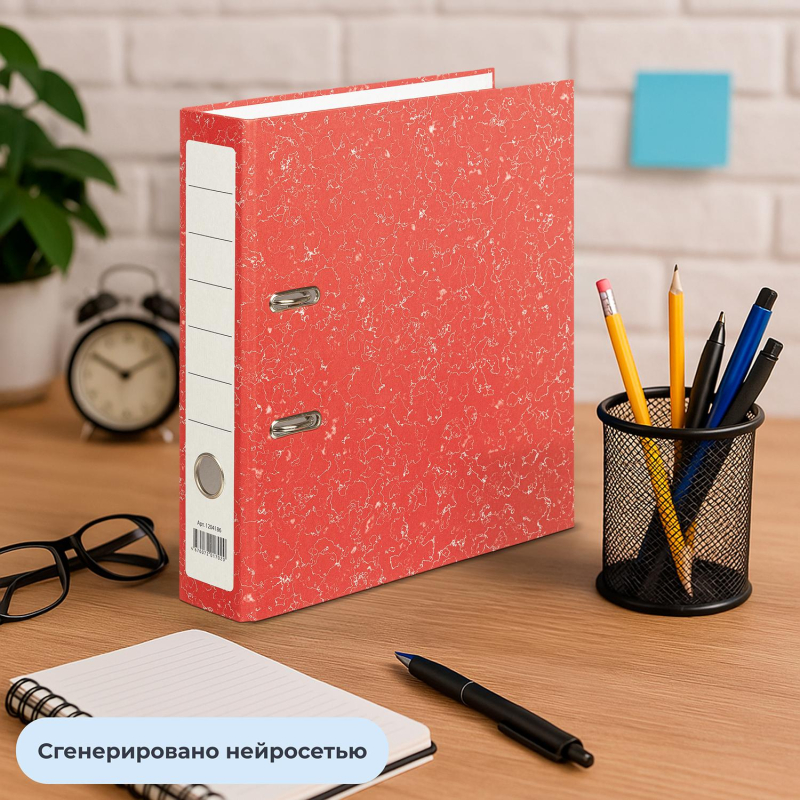 Папка-регистратор Attache Economy без мет.уголка_бюдж 75мм ч/б,крас,бум/бум - фото 13