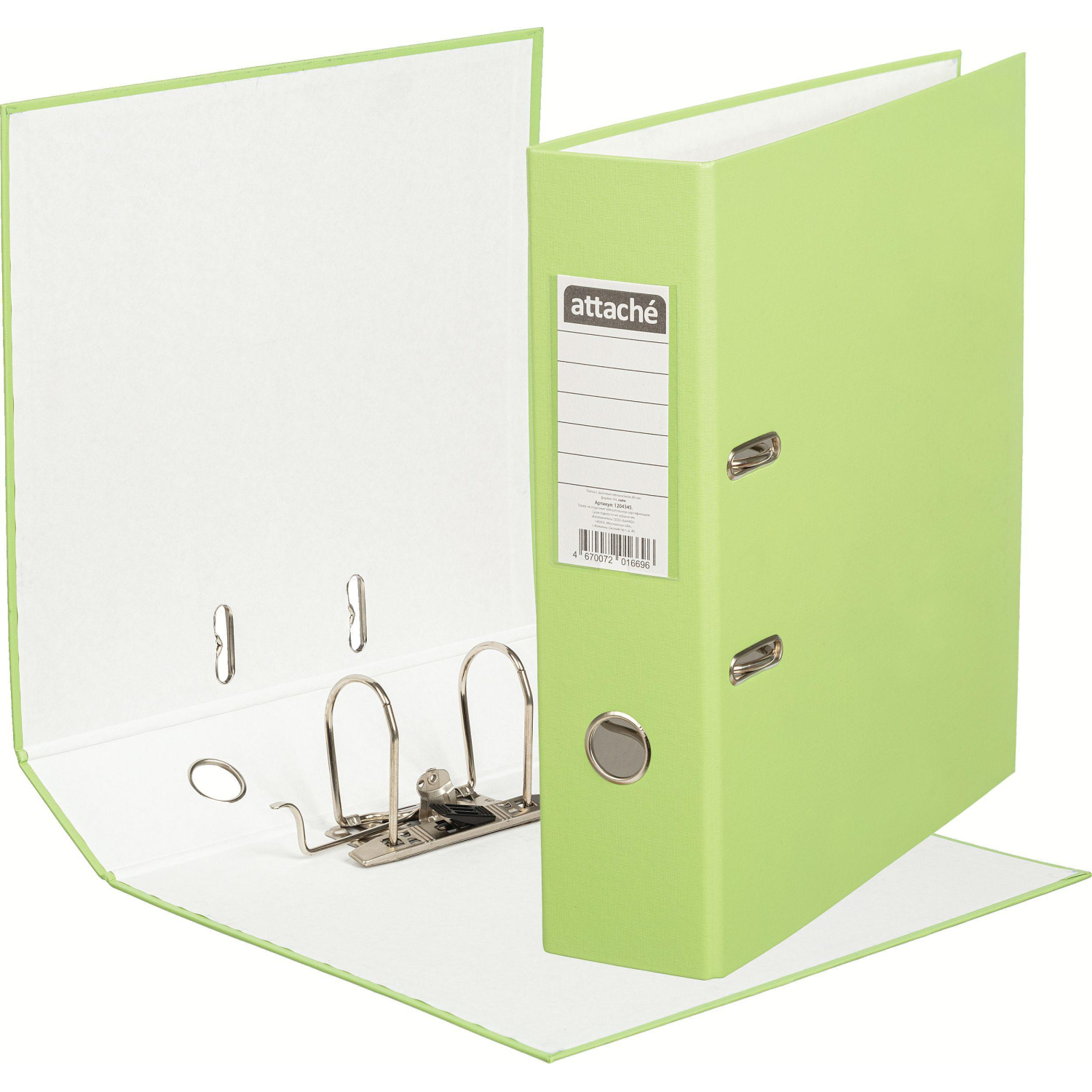 Папка-регистратор 80 мм Attache Экономи, лайм,ПБП1,карм.кор - фото 2