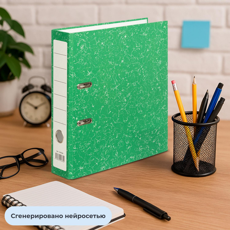 Папка-регистратор Attache Economy без мет.уголка_бюдж 75мм ч/б,зел,бум/бум - фото 13