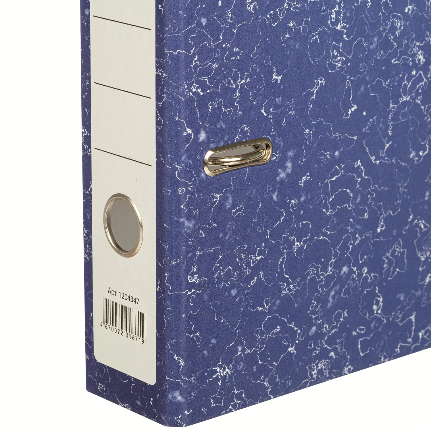 Папка-регистратор без мет.уголка_бюджет 75мм ч/б,син,бум/бум - фото 4