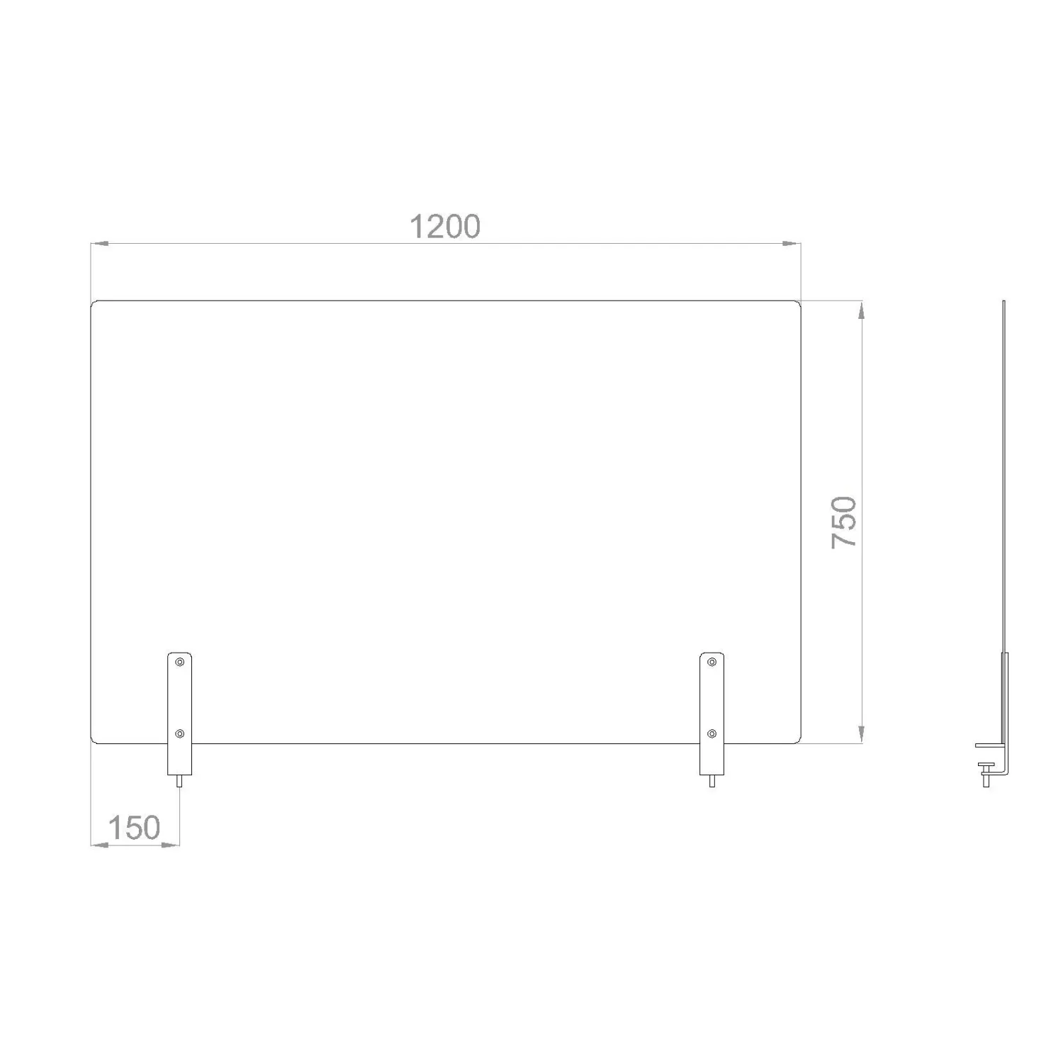 Экран BSL_защитный на 2 струбцины, акрил 1200x750x4 мм - фото 2