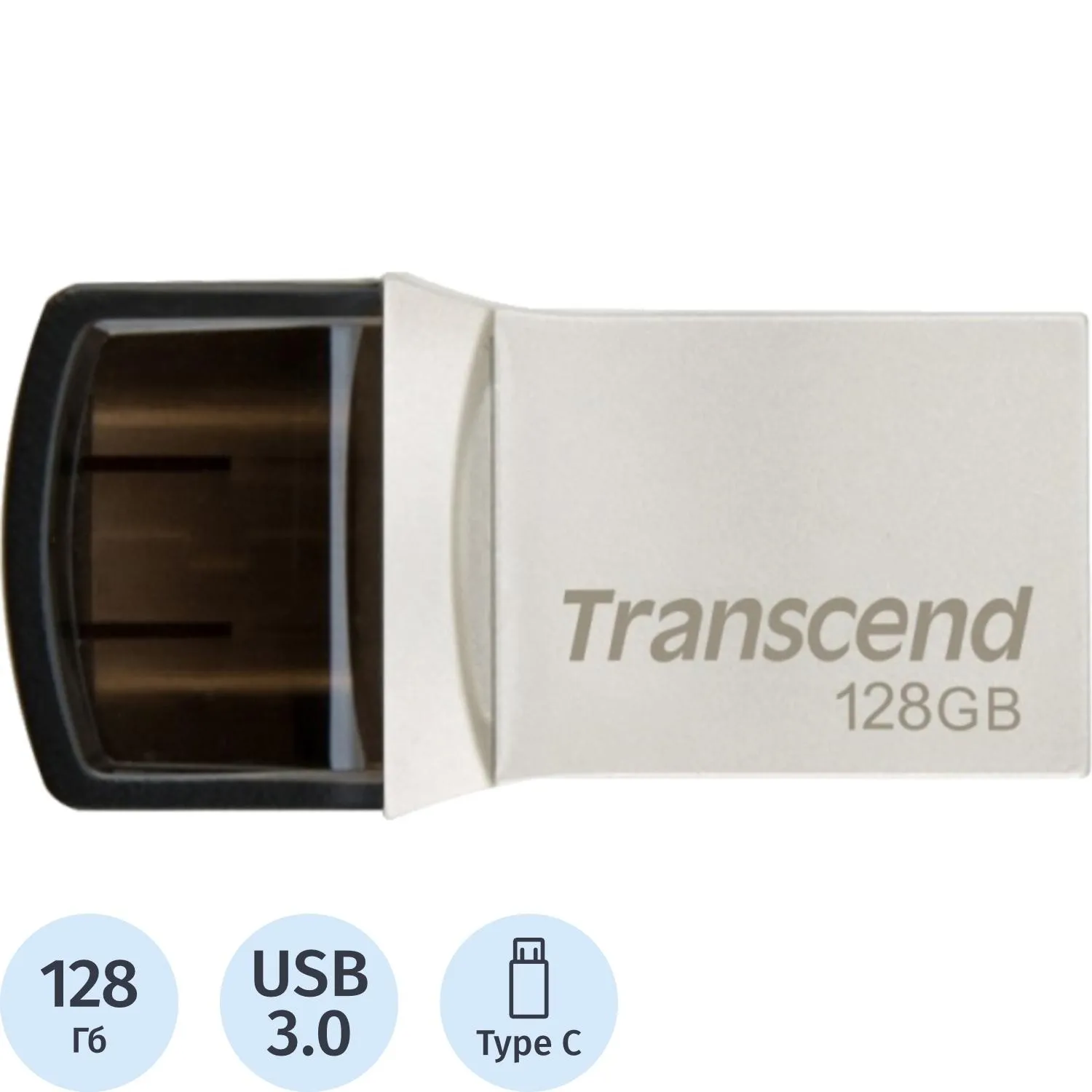 Флеш-память Transcend JetFlash 890, 128Gb, USB 3.1 G1, Type-C, TS128GJF890S - фото 1