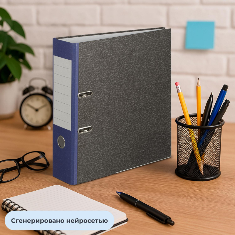 Папка-регистратор Attache Economy 80 мм мрамор с син кор.,мет.уг.,бум./бум - фото 10