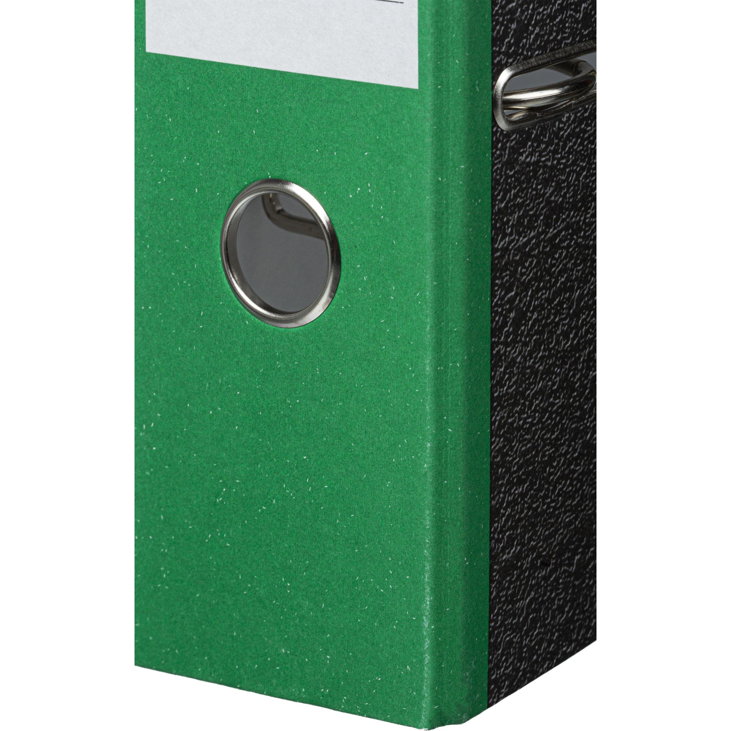 Папка-регистратор  80 мм мрамор с зелым кор,мет.уг.,бум/бум - фото 4