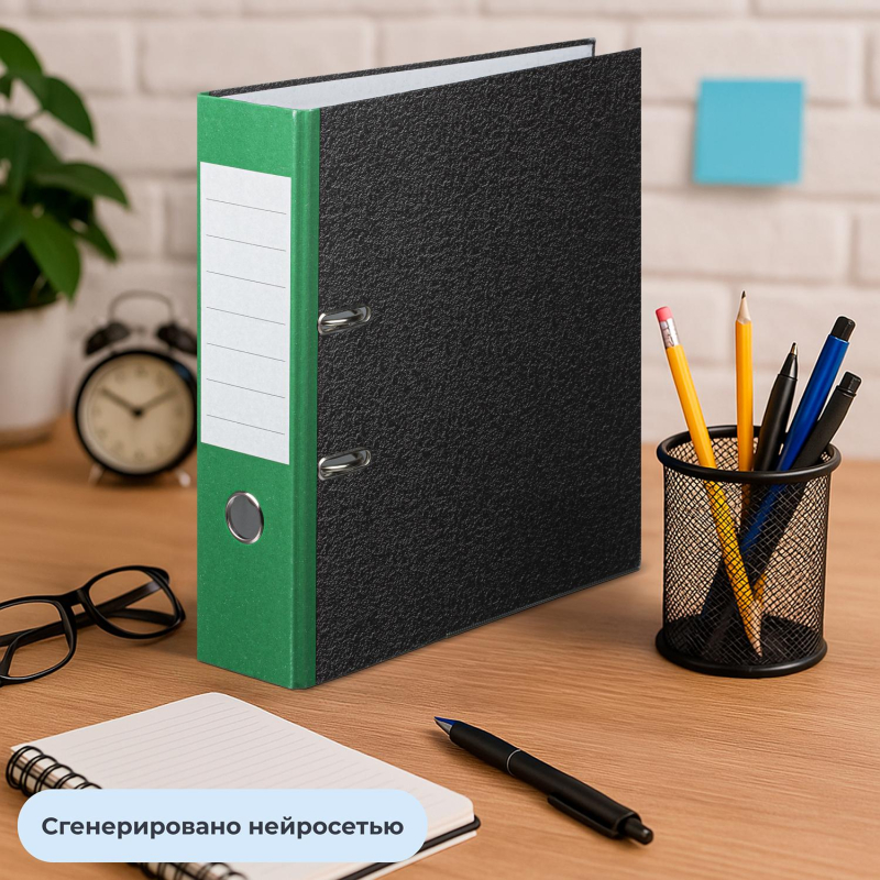Папка-регистратор Attache Economy 80 мм мрамор с зелым кор,мет.уг.,бум/бум - фото 12