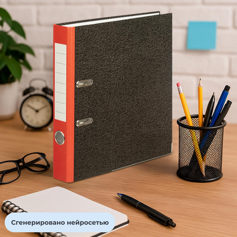 Папка-регистратор Attache Economy 50 мм мрамор с красн кор,мет.уг.,бум/бум - фото 12