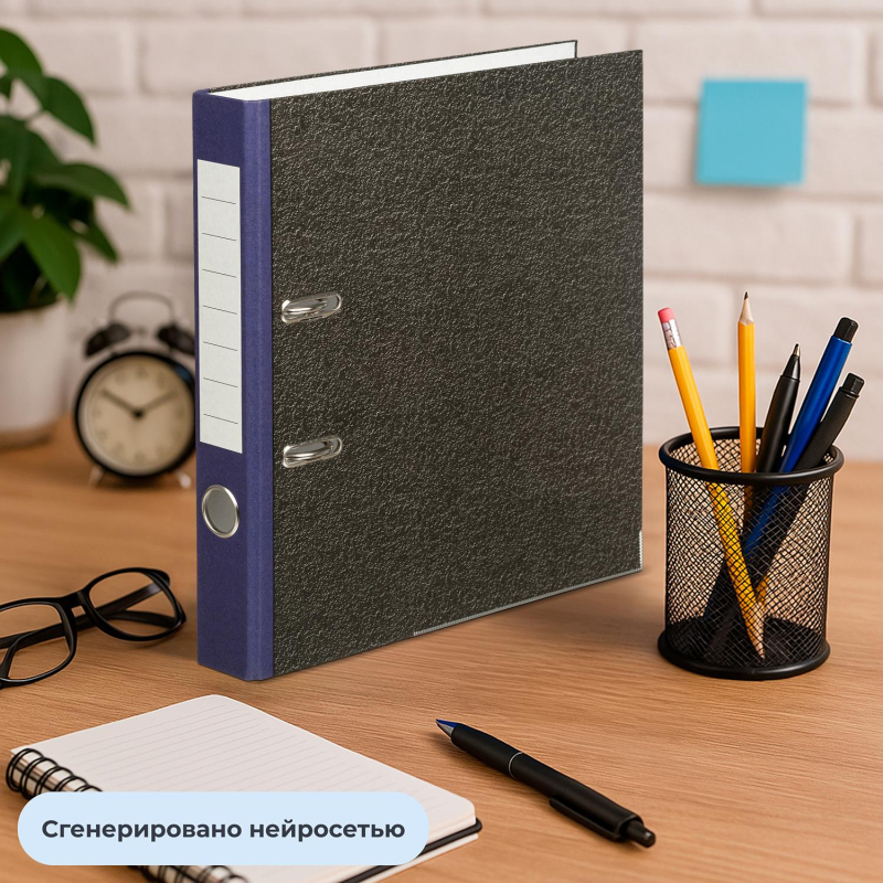 Папка-регистратор Attache Economy 50 мм мрамор с синим кор,мет.уг,бум/бум - фото 12