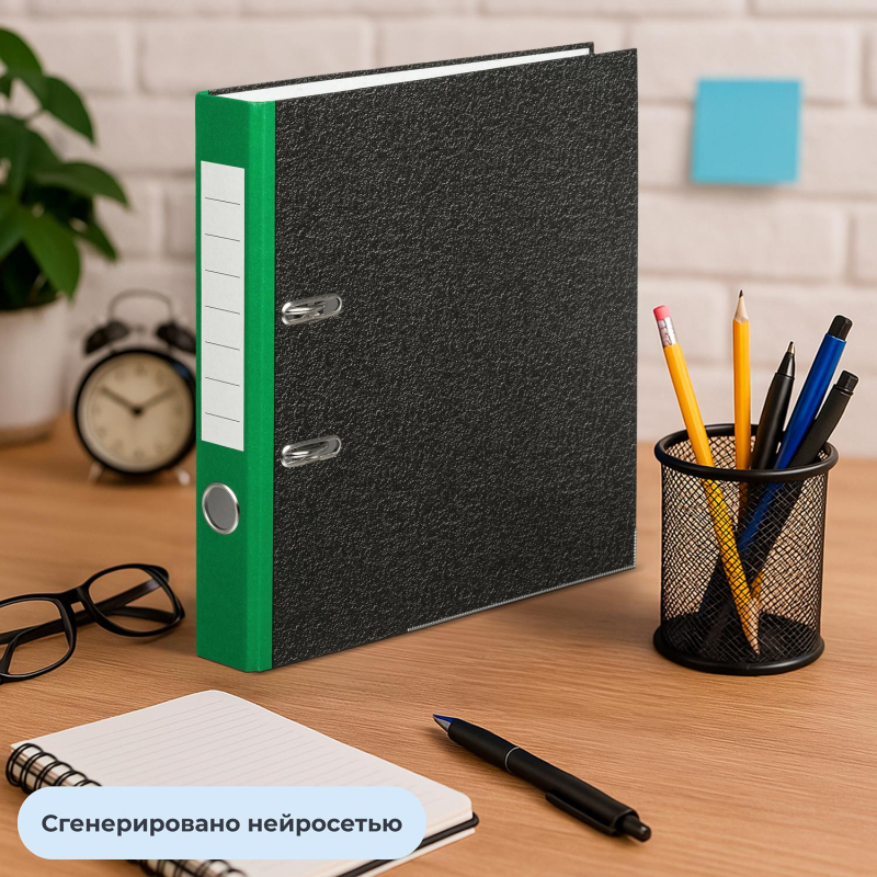 Папка-регистратор Attache Economy 50 мм мрамор с зелым кор,мет.уг,бум/бум - фото 12