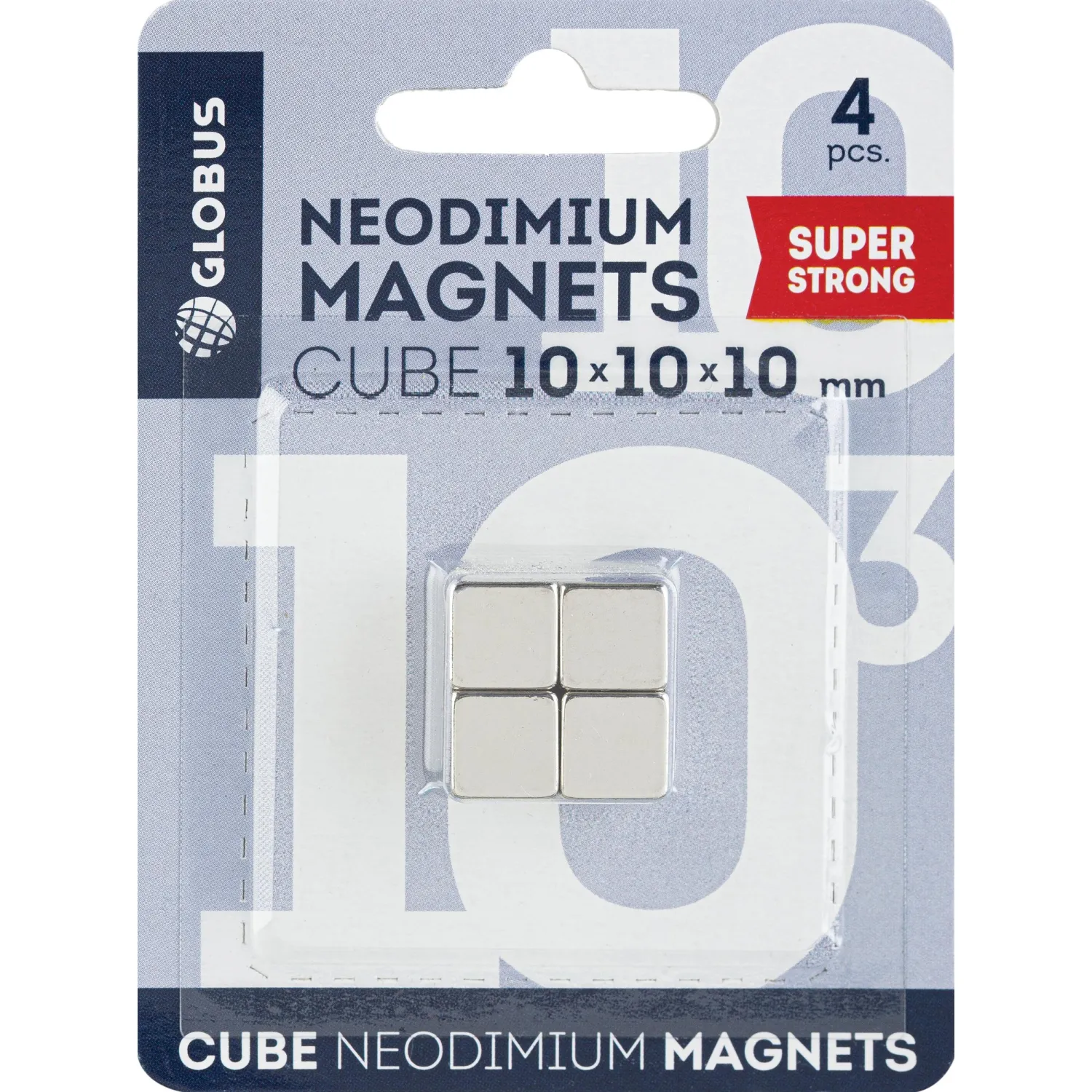 Магнитный держатель неод.для стекл.досок Глобус МН10 куб 10х10х10мм 4 шт/уп - фото 1