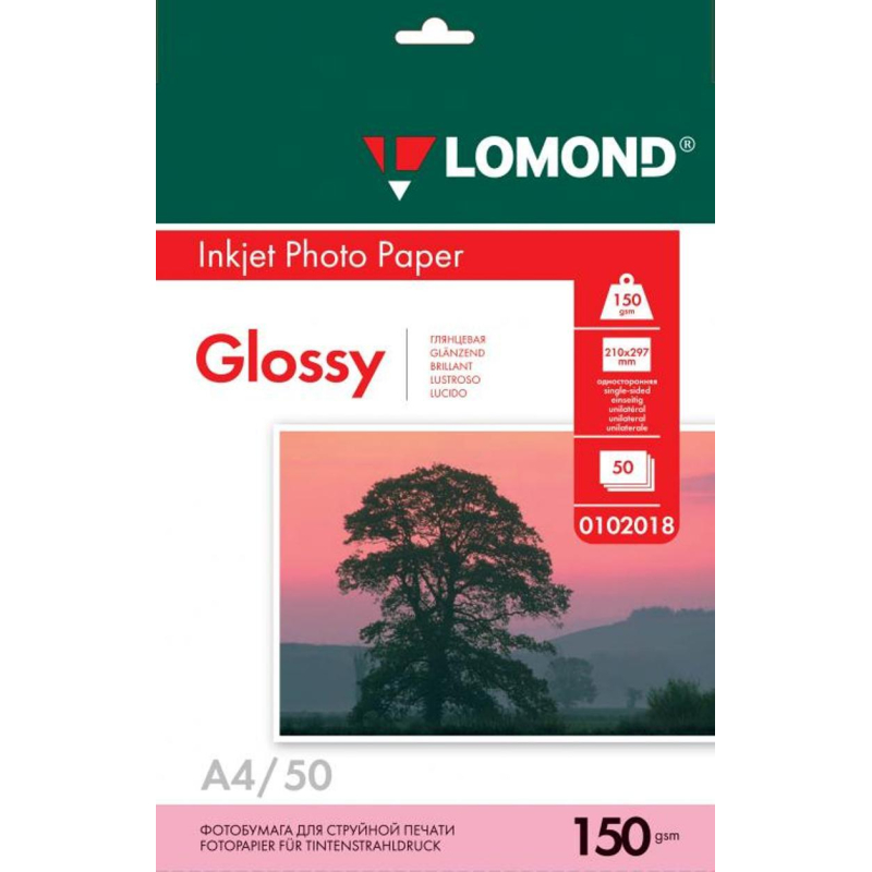 Фотобумага LOMOND односторонняя глянцевая 150 A4 50л 0102018 - фото 1