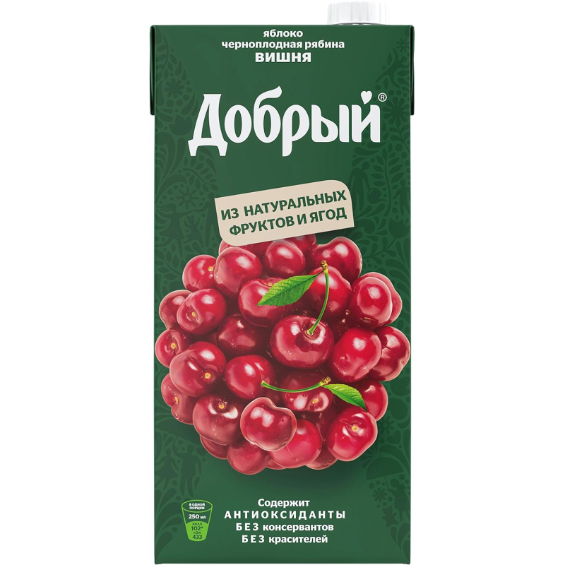 Нектар Добрый Яблоко-черноплодная рябина-вишня 2л - фото 1