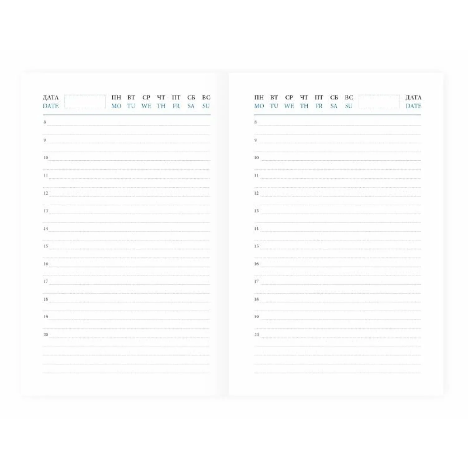 Ежедневник недатированный синий, А6,100x150, 320стр, Agenda - фото 2