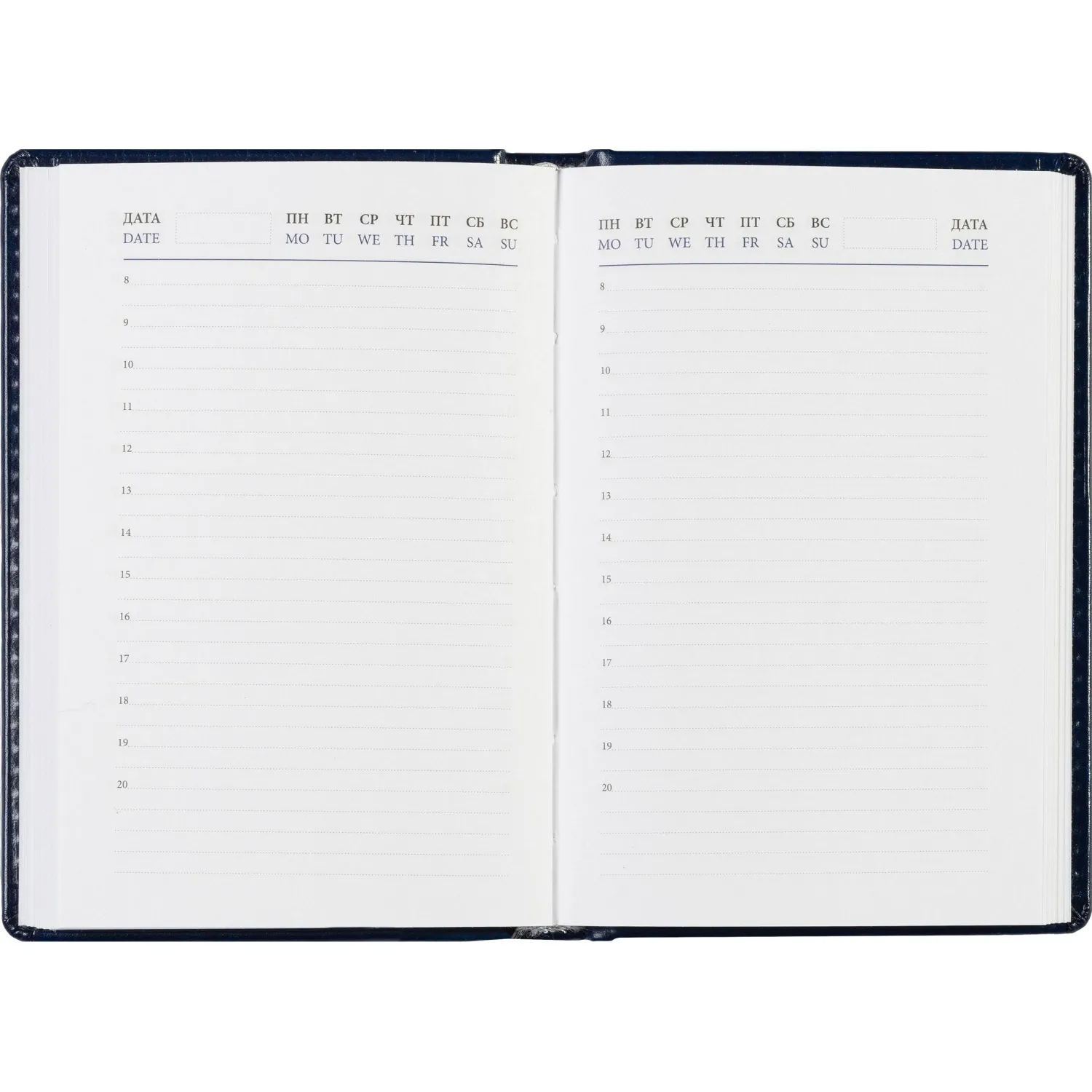 Ежедневник недатированный синий, А6,100x150, 320стр, Agenda - фото 17