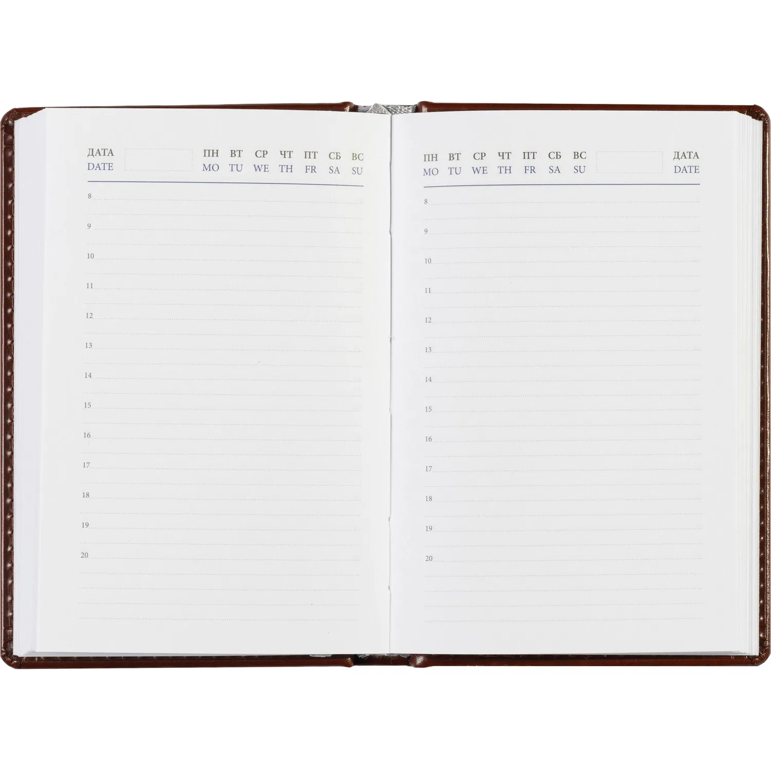 Ежедневник недатированный коричневый,А6,100x150, 320стр,Agenda - фото 17
