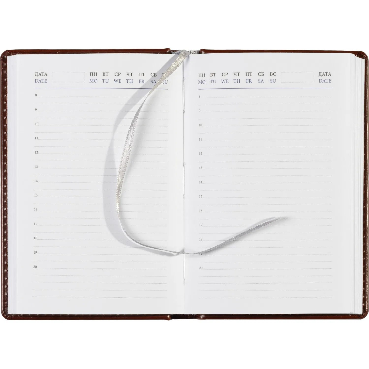 Ежедневник недатированный коричневый,А6,100x150, 320стр,Agenda - фото 18
