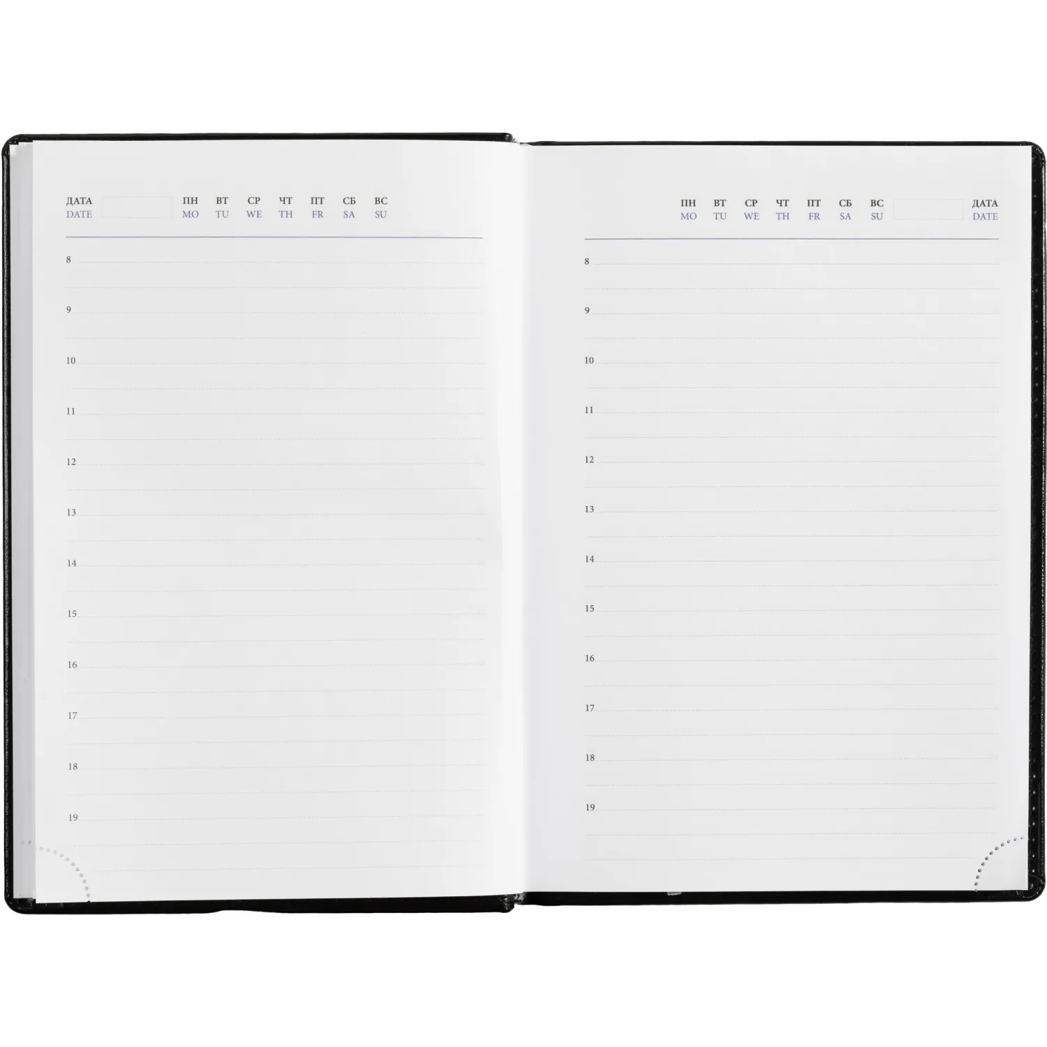 Ежедневник недатированный черный, А5,148x218, 352стр, Agenda - фото 17