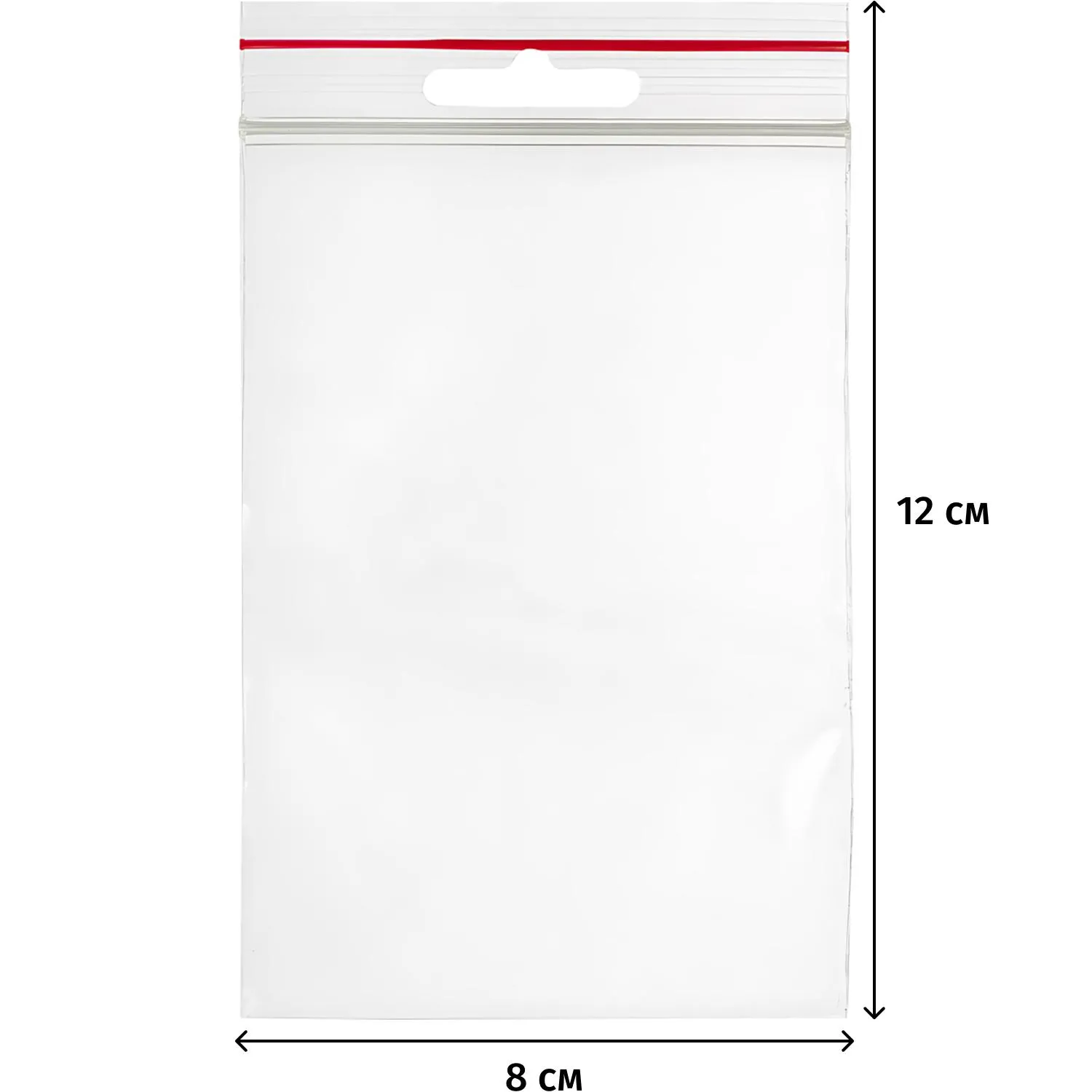 Пакет с замком (Zip Lock) с европодвесом 8 х 12 см, 60 мкм, 100 шт/уп Пакет с замком (Zip Lock) с европодвесом 8 х 12 см, 60 мкм, 100 шт/уп - фото 2