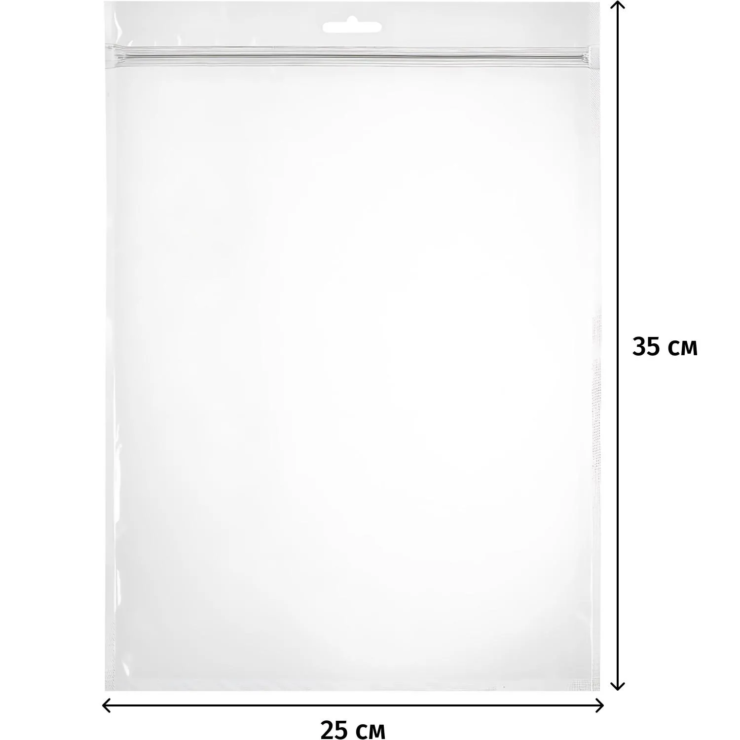 Пакет с замком (Zip Lock) с европодвесом 25 х 35 см, 60 мкм, 100 шт/уп - фото 2