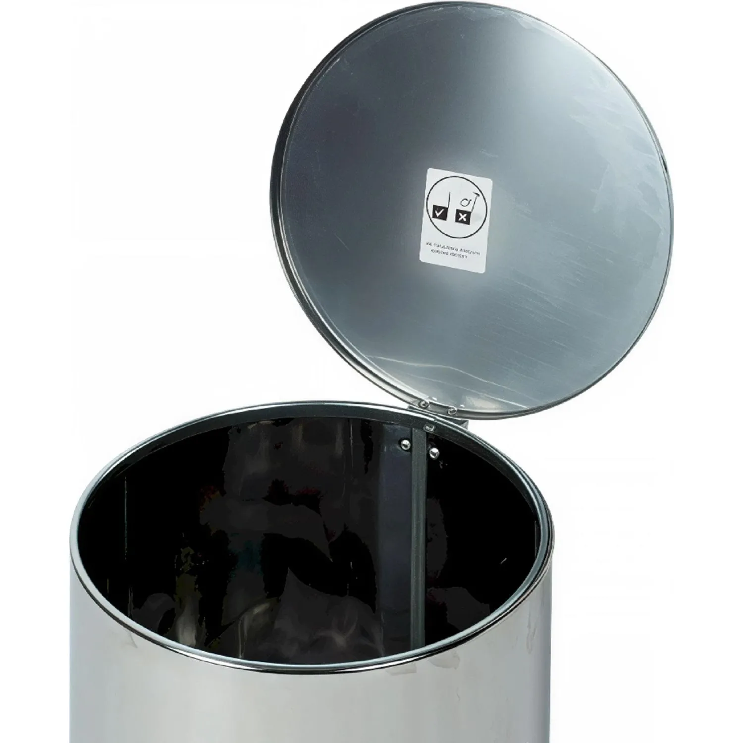 Ведро мусорное стальное 50л круглое серебр с пед и крышкой 300х710мм ТИТАН - фото 3