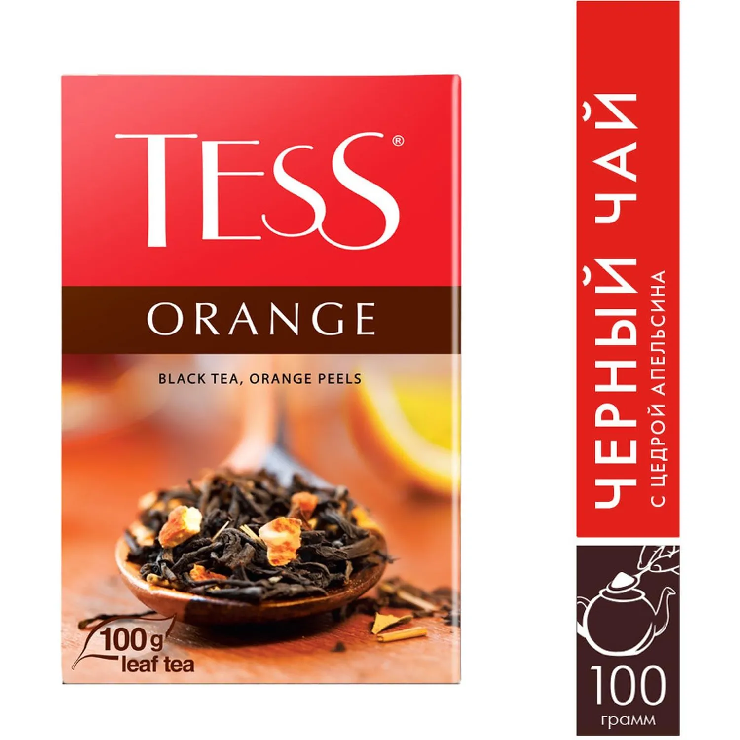 Чай Tess Orange листовой черный с добавками,100г 0646-15 - фото 4