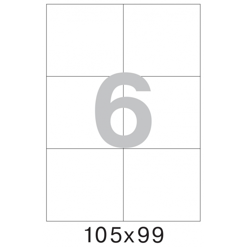 Этикетки самокл. ProMEGA Label BASIC  105х99 мм/6 шт.на лис. А4  50листов - фото 3