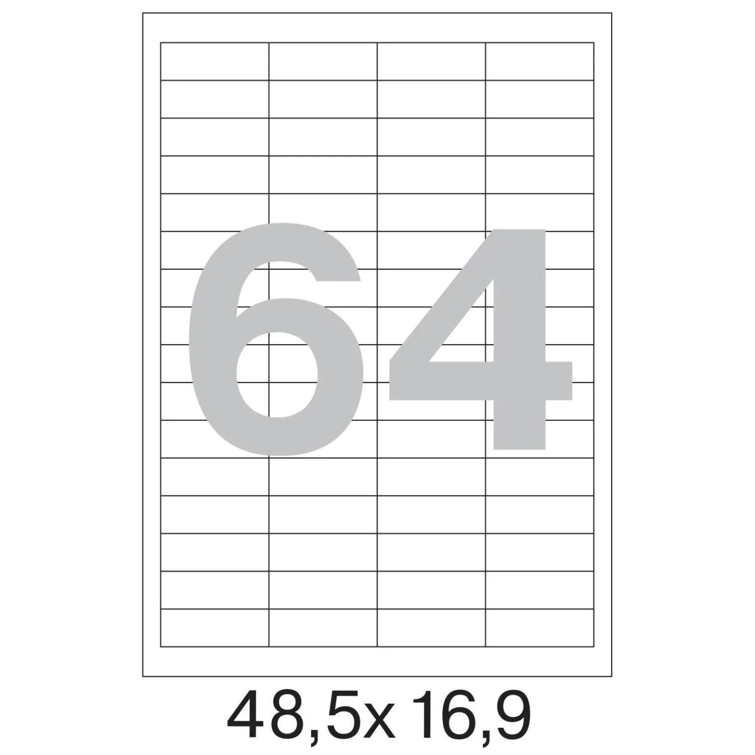Этикетки самокл. Attache 48,5х16,9 мм/64 шт. на листеА4  50лис - фото 2