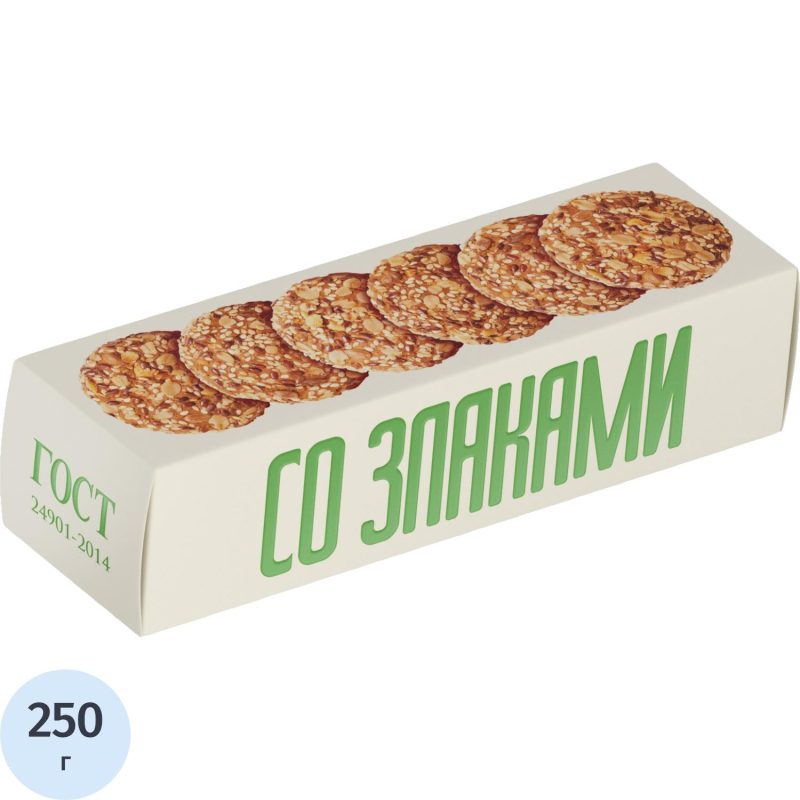 Печенье Полет Овсяное классическое со злаками, 250г - фото 1